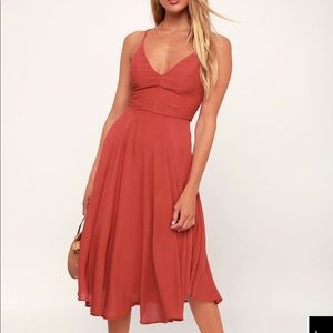 burnt orange lulu’s dress🧡❤️